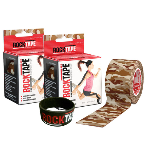 2 ROLL COMBO PACK Kinesiology Tape Brown Camo
