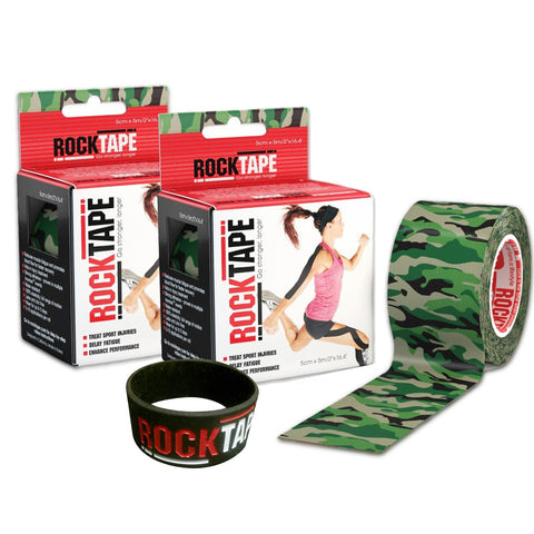 2 ROLL COMBO PACK Kinesiology Tape Green Camo