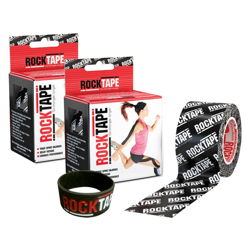 2 ROLL COMBO PACK Kinesiology Tape Black Logo