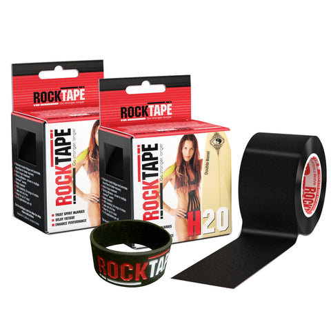 2 ROLL COMBO PACK Kinesiology Tape H2O Black