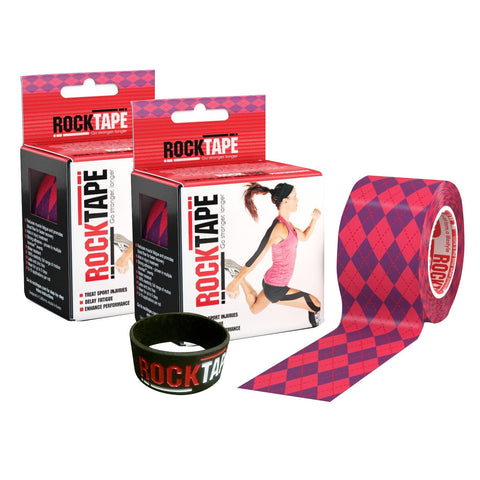 2 ROLL COMBO PACK Kinesiology Tape Pink Argyle