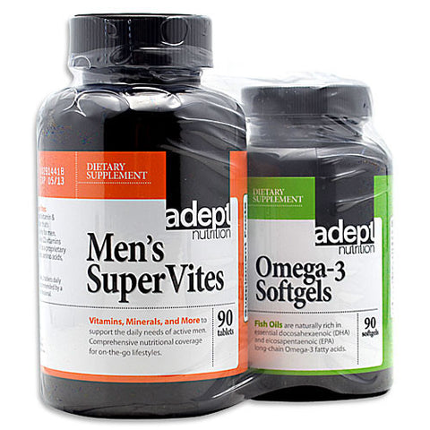 Men's Supervites, 90 tablets/Omega-3 Softgels, 90 Softgels