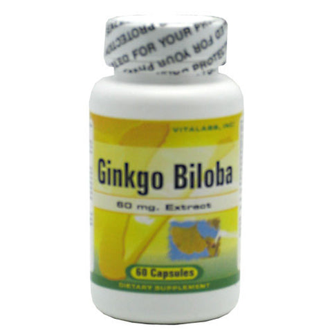 Ginkgo Biloba, 60 mg Extract, 60 Capsules