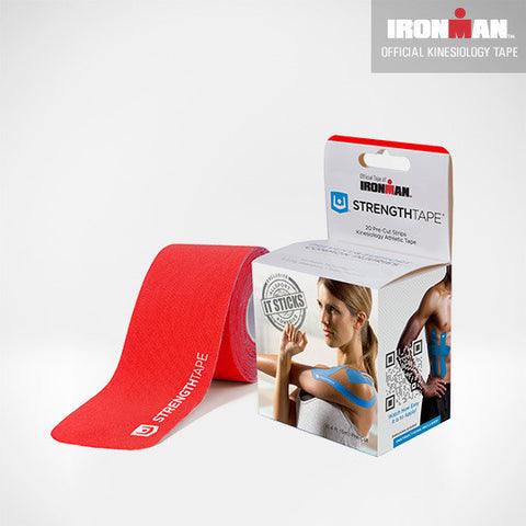 Kinesiology Tape - 16.4' (5m) Roll of 10" Precut Strips Red