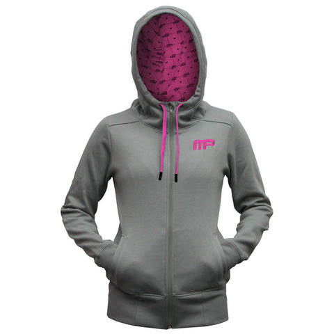 Women's Hoodie - Grey/Pink Small