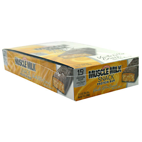 Muscle Milk Snack Protein Bar, Vanilla Toffee Crunch 12/1.6oz Bars