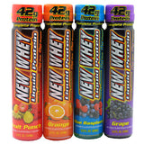 New Whey Liquid Protein, Variety: Fruit Punch, Grape, Blue Raspberry, Orange.