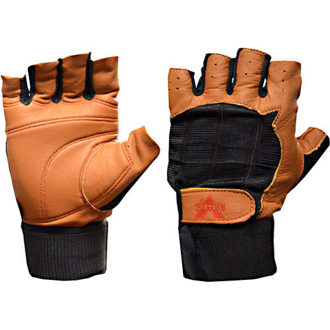 Ocelot Wrist Wrap Glove Tan & Black, S