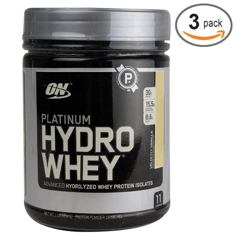 Platinum HydroWhey Turbo Chocolate 1 Lb. pack of 3