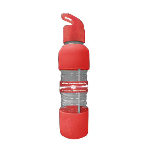 Personal Glass Bottle 20-Ounce Red