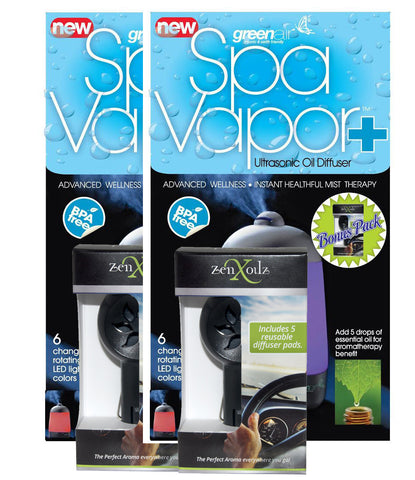 Spa Vapor 2-new and Improved Essential Oil Diffuser + Bonus Car Diffuser 2 Pack