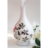 Porcelain Vase Aroma Diffuser, Silver Flowers