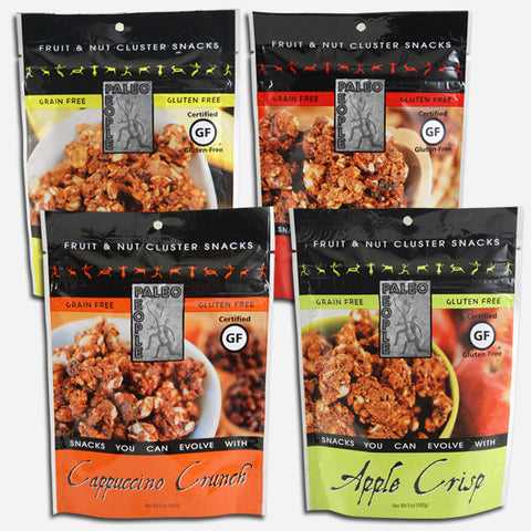 Granola 5 oz. 1- Cappuccino, 1- Banana Nut, 1- Cacao, & 1- Apple Crisp