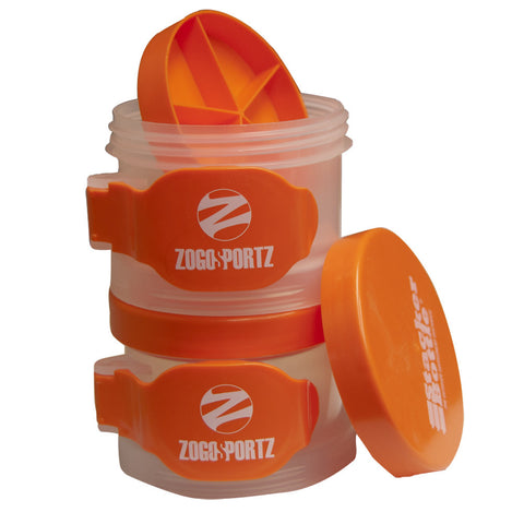 Stacker Bottle The Ultimate Supplement & Storage Dispenser (zogosportz orange)